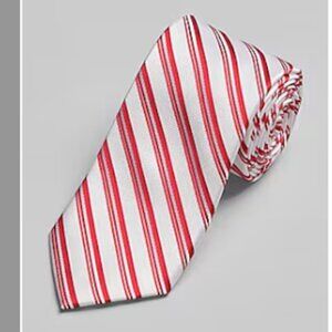 Jos. A. Bank Candy Cane Stripe Tie.    colour: Red